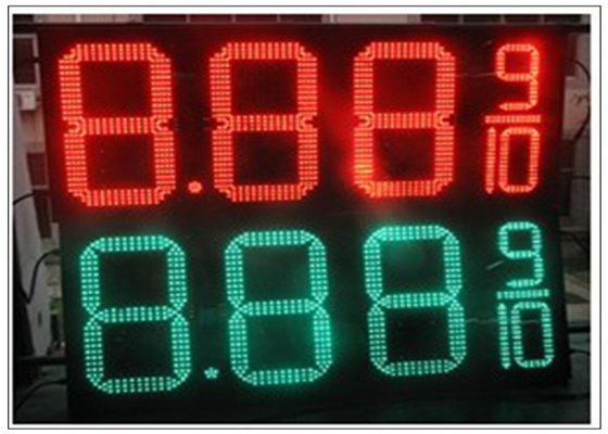 20 &#39;&#39; Red / green color LED Trạm xăng Đăng nhập Nhiên liệu quảng cáo Xăng, 8000nits Độ sáng